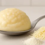 Brigadeiro branco cremoso em colher, como fazer um brigadeiro branco perfeito com ralado e leite em pó.