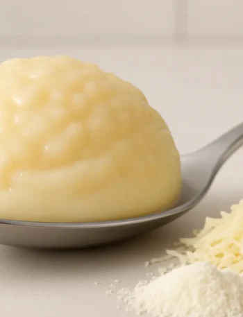 Brigadeiro branco cremoso em colher, como fazer um brigadeiro branco perfeito com ralado e leite em pó.